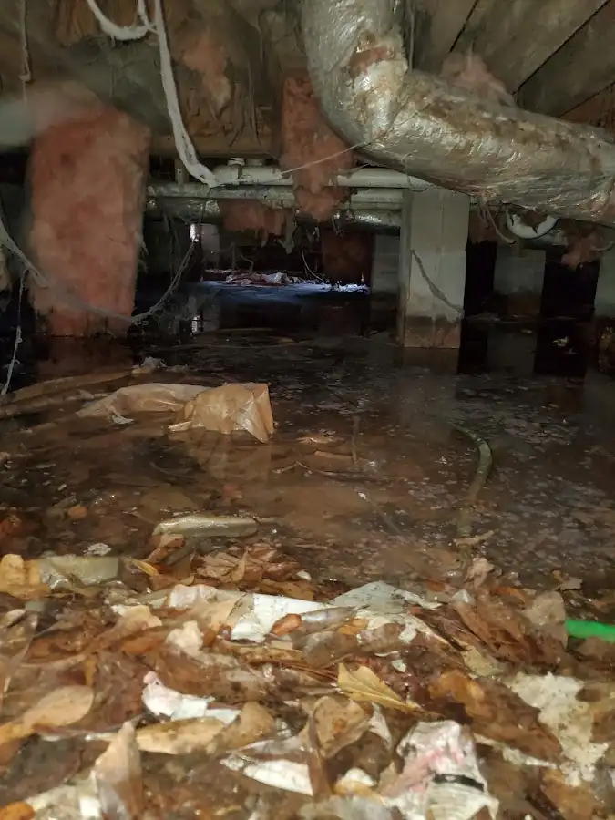 Crawl space flood assessment for Commercial Water Damage Restoration in Prospect Heights